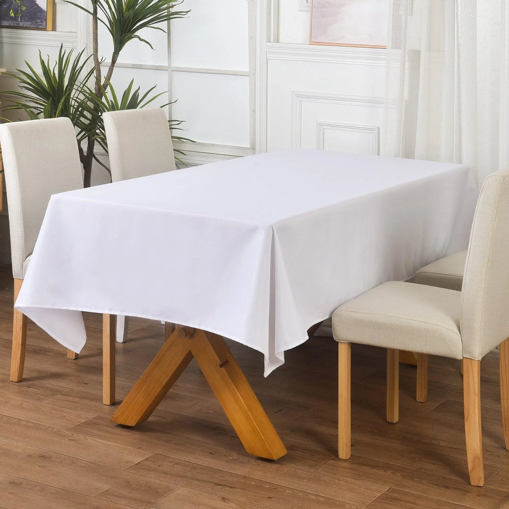 Waterproof Tablecloth 55"x79" (140x200 cm) – White Spill-Proof Table Cover for Dining, Kitchen & Outdoor Parties