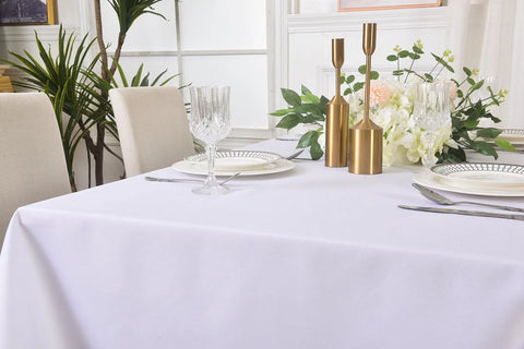 Waterproof Tablecloth 55"x79" (140x200 cm) – White Spill-Proof Table Cover for Dining, Kitchen & Outdoor Parties