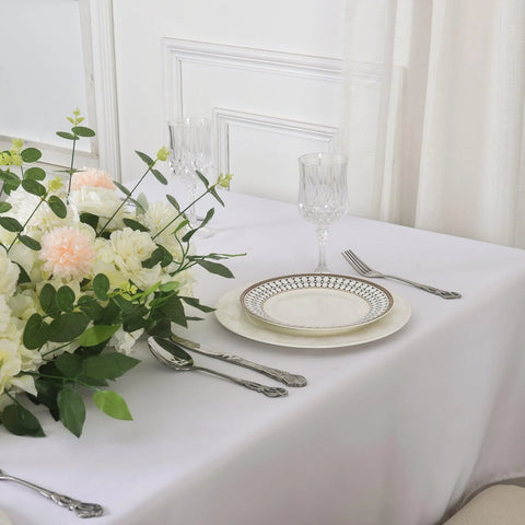 Waterproof Tablecloth 55"x79" (140x200 cm) – White Spill-Proof Table Cover for Dining, Kitchen & Outdoor Parties