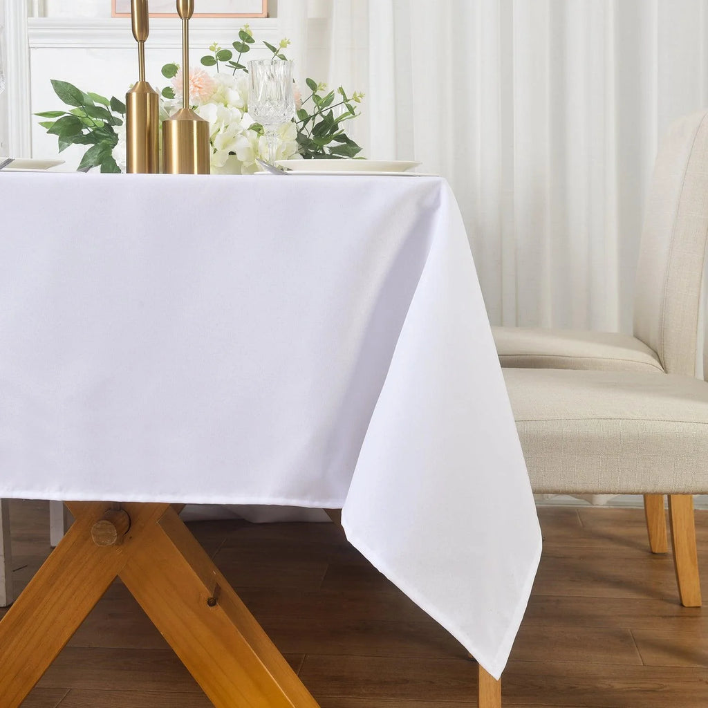 Waterproof Tablecloth 55"x79" (140x200 cm) – White Spill-Proof Table Cover for Dining, Kitchen & Outdoor Parties