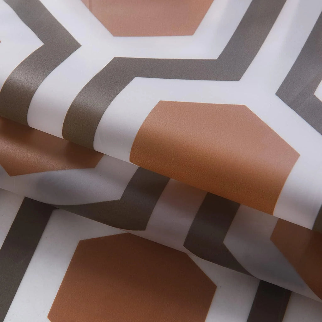 Waterproof Shower Curtain 180×180 cm – Machine Washable, Stitched Steel Eyelets, Includes 12 Hooks | Mildew-Resistant Bathroom Curtain