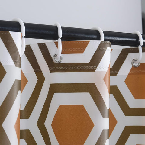 Waterproof Shower Curtain 180×180 cm – Machine Washable, Stitched Steel Eyelets, Includes 12 Hooks | Mildew-Resistant Bathroom Curtain