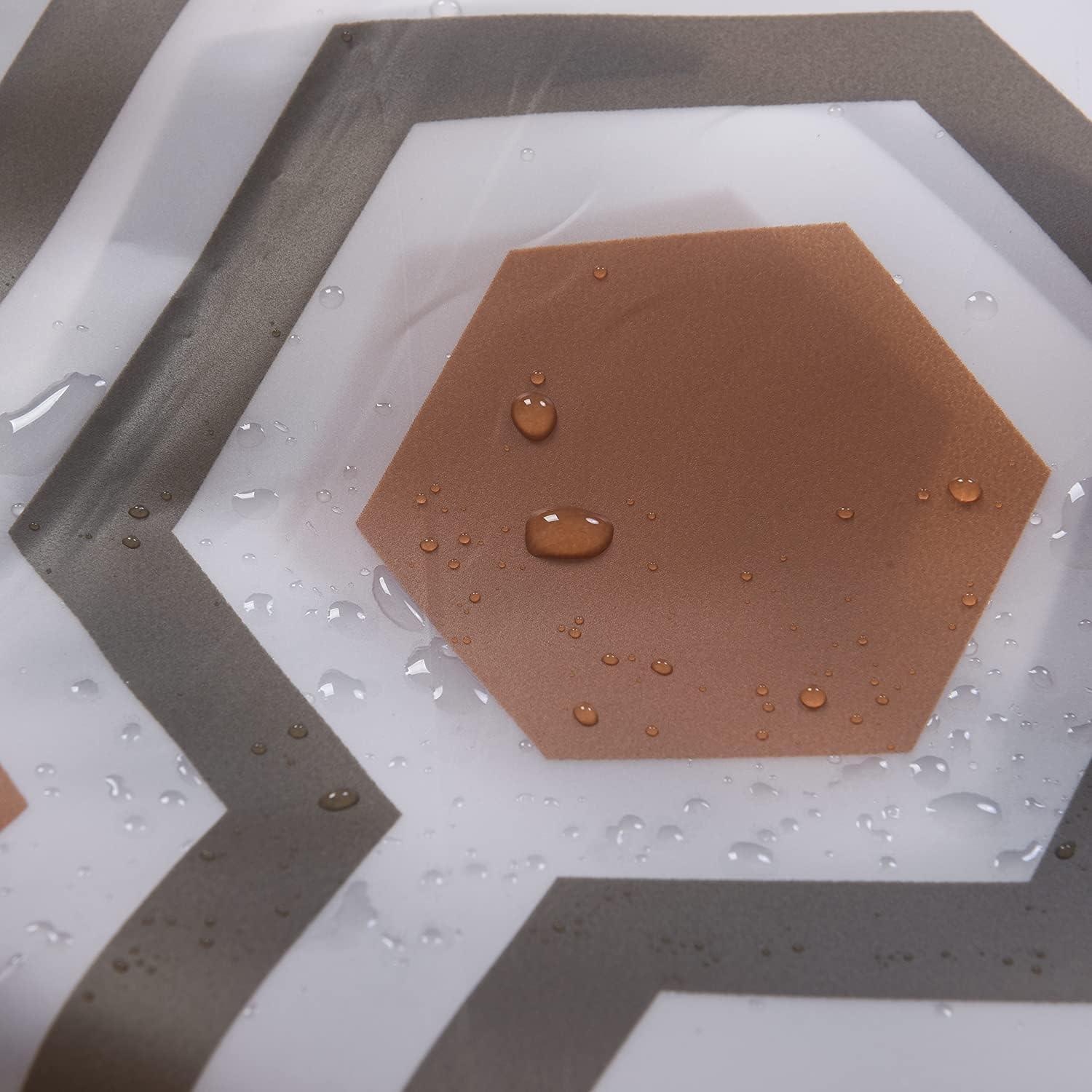 Waterproof Shower Curtain 180×180 cm – Machine Washable, Stitched Steel Eyelets, Includes 12 Hooks | Mildew-Resistant Bathroom Curtain