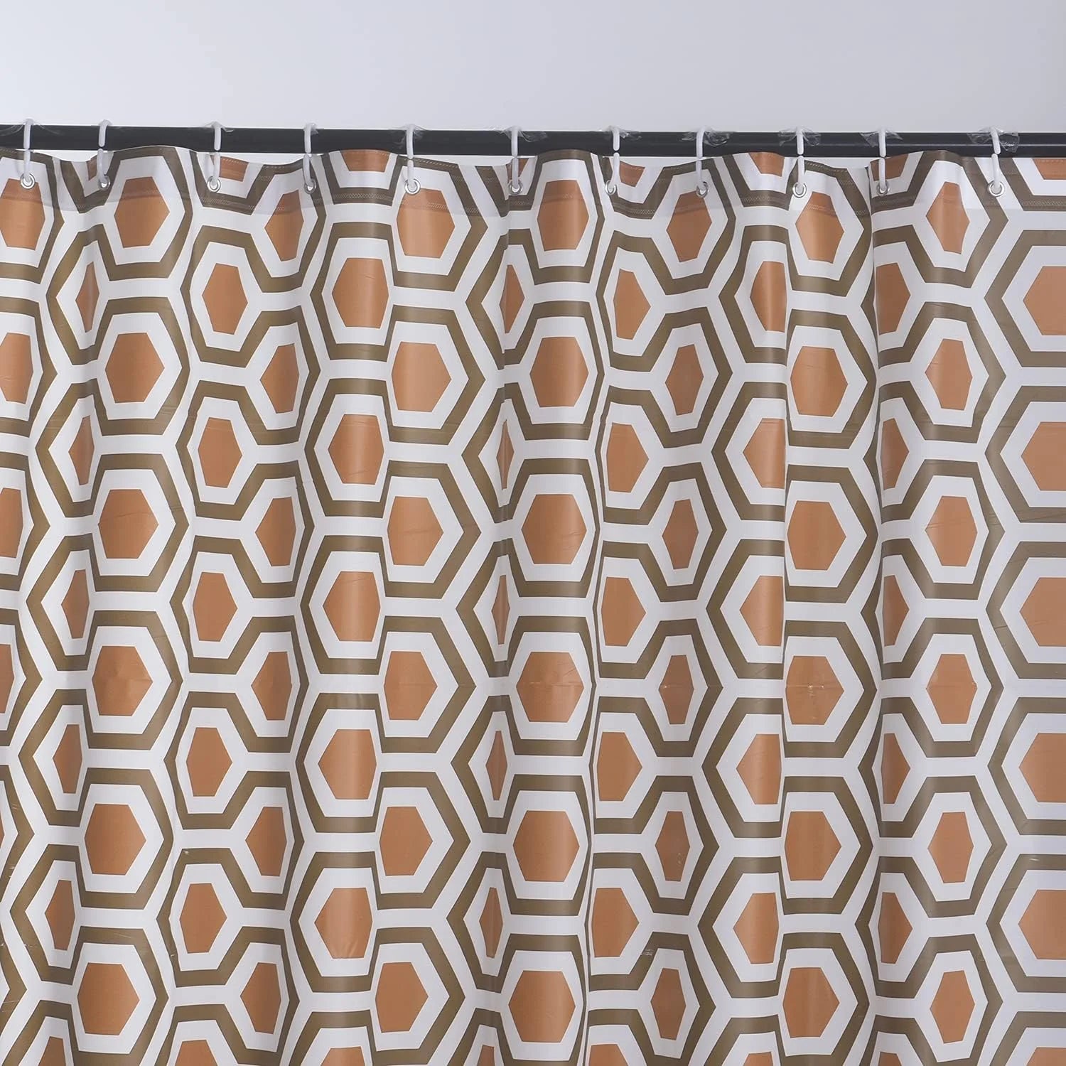 Waterproof Shower Curtain 180×180 cm – Machine Washable, Stitched Steel Eyelets, Includes 12 Hooks | Mildew-Resistant Bathroom Curtain