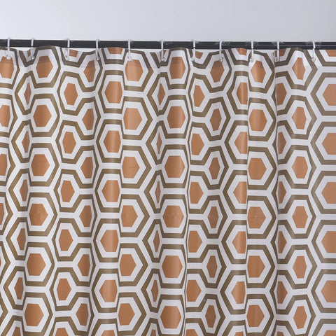 Waterproof Shower Curtain 180×180 cm – Machine Washable, Stitched Steel Eyelets, Includes 12 Hooks | Mildew-Resistant Bathroom Curtain