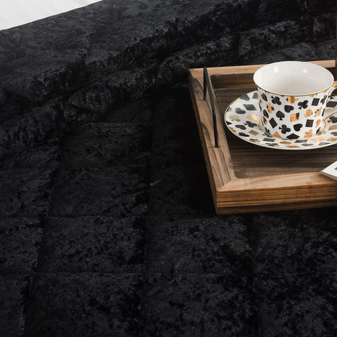 Luxury 5PCS Quilted Crushed Velvet Bedspread Set – King Size Bedspread with Oxford Pillow Covers & Cushion Covers | Soft Microfiber, Plush & Elegant Bedding Set