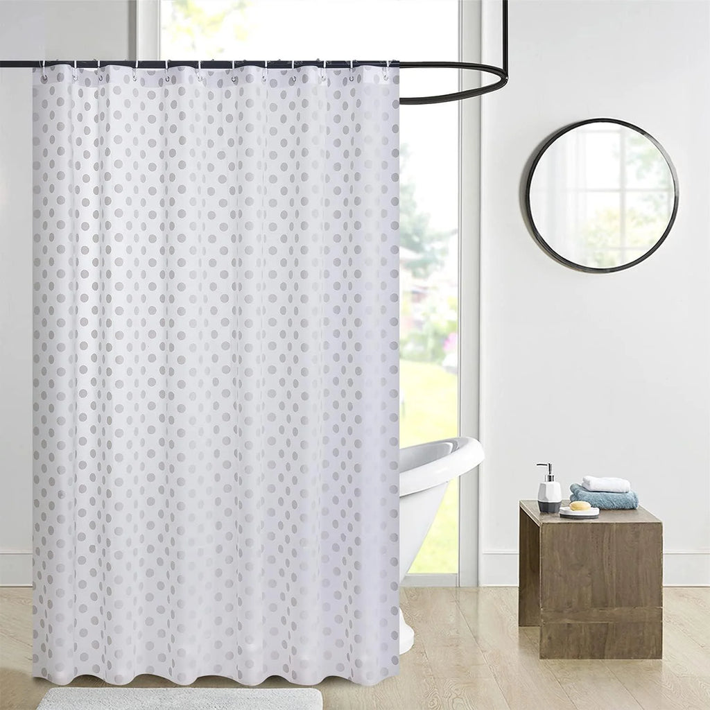 Waterproof Shower Curtain 180×180 cm – Machine Washable, Stitched Steel Eyelets, Includes 12 Hooks | Mildew-Resistant Bathroom Curtain