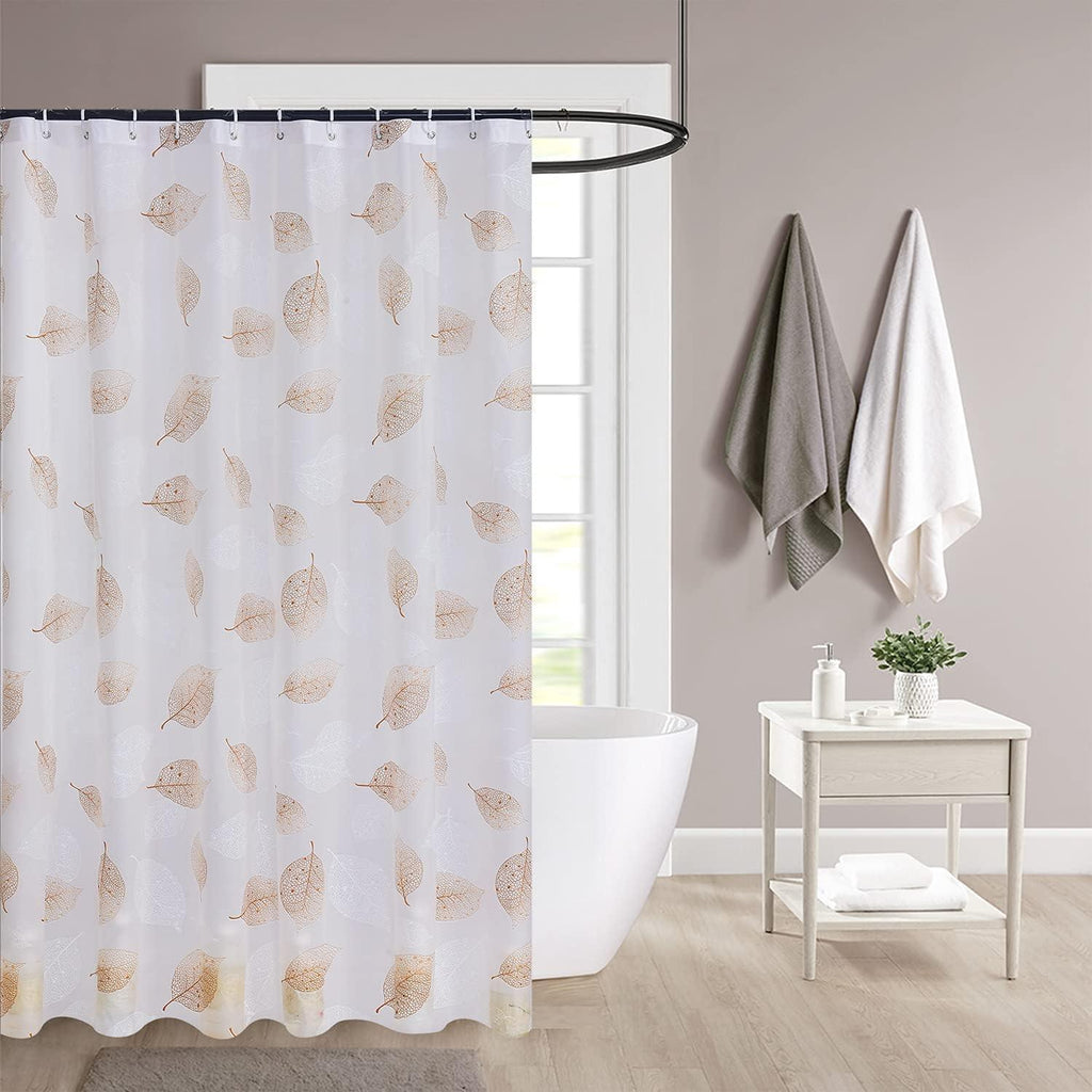 Waterproof Shower Curtain 180×180 cm – Machine Washable, Stitched Steel Eyelets, Includes 12 Hooks | Mildew-Resistant Bathroom Curtain