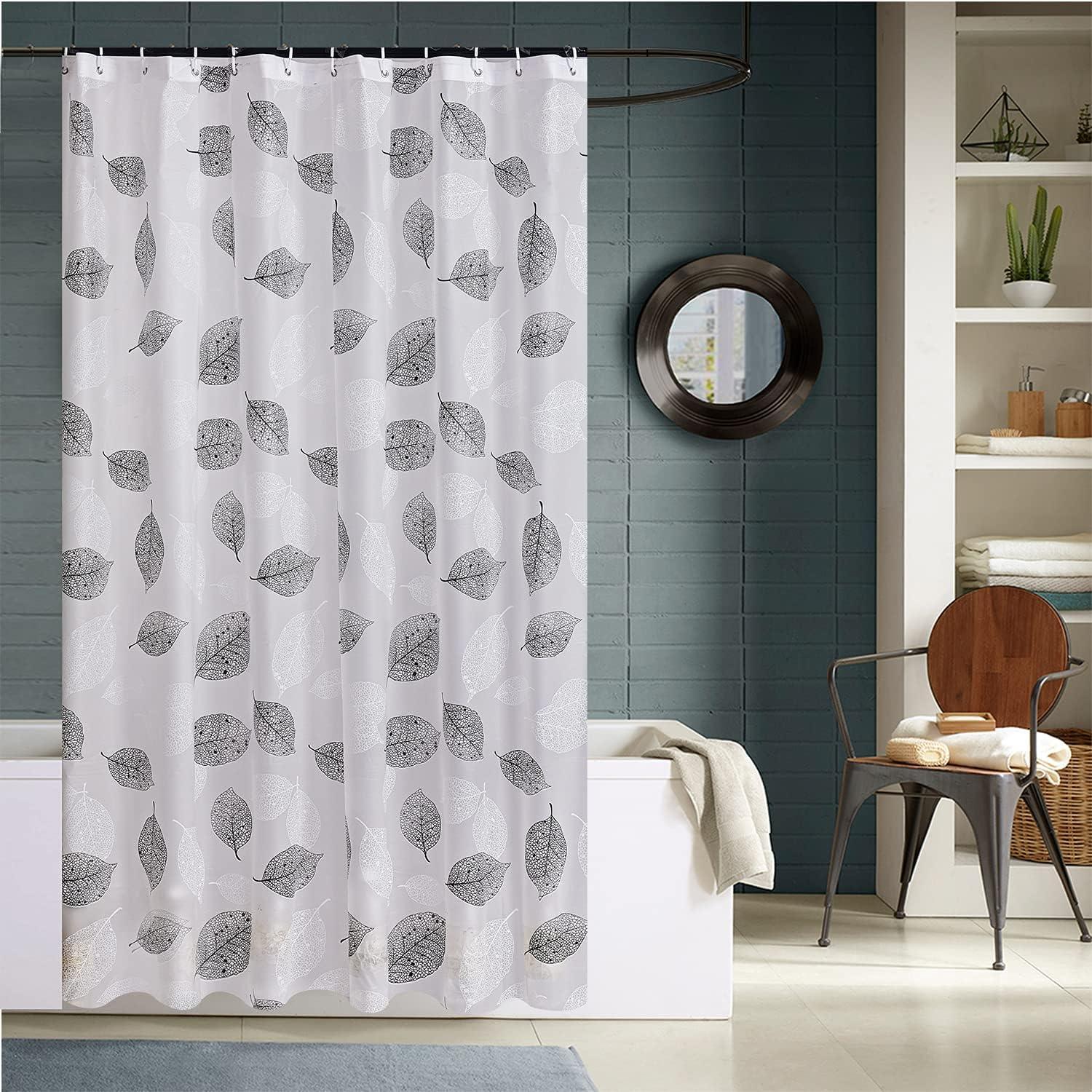 Waterproof Shower Curtain 180×180 cm – Machine Washable, Stitched Steel Eyelets, Includes 12 Hooks | Mildew-Resistant Bathroom Curtain