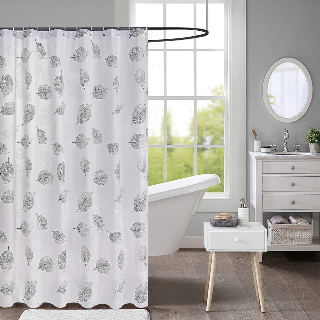 Waterproof Shower Curtain 180×180 cm – Machine Washable, Stitched Steel Eyelets, Includes 12 Hooks | Mildew-Resistant Bathroom Curtain