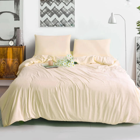 Luxury 3PC Microfibre Black Duvet Cover Set – Soft Bedding Set with Pillowcases | Lightweight, Wrinkle-Resistant & All-Season Comfort