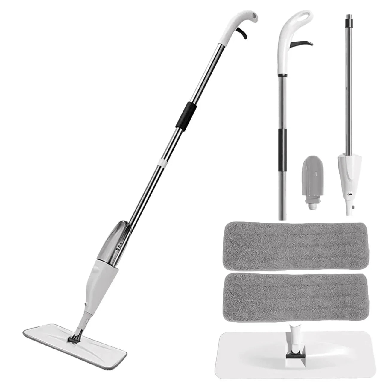 Spray Mop Set with 2 Reusable Microfiber Pads – Magic Floor Cleaner Mop for All Floor Types | Home & Office